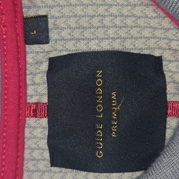 Guide London Men's Patterned Polo Shirt Light Blue/White Size L - Picture 8 of 10